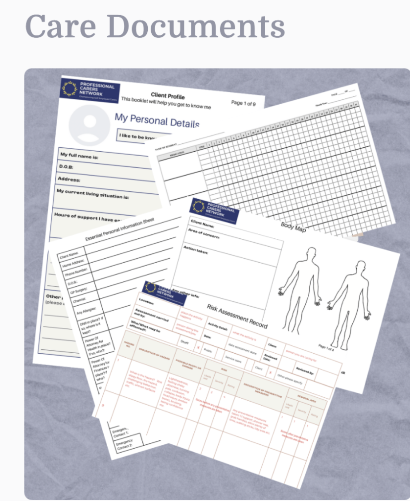 editable care documents